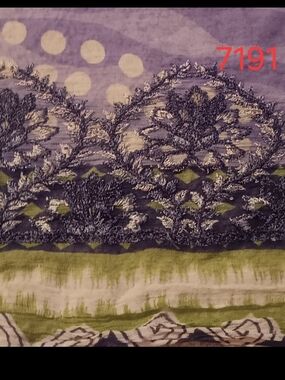 Floral Pattern Scarf in Lavender, Navy & Lime